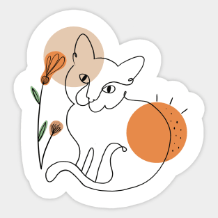 PEACHY CAT LINE ART Sticker